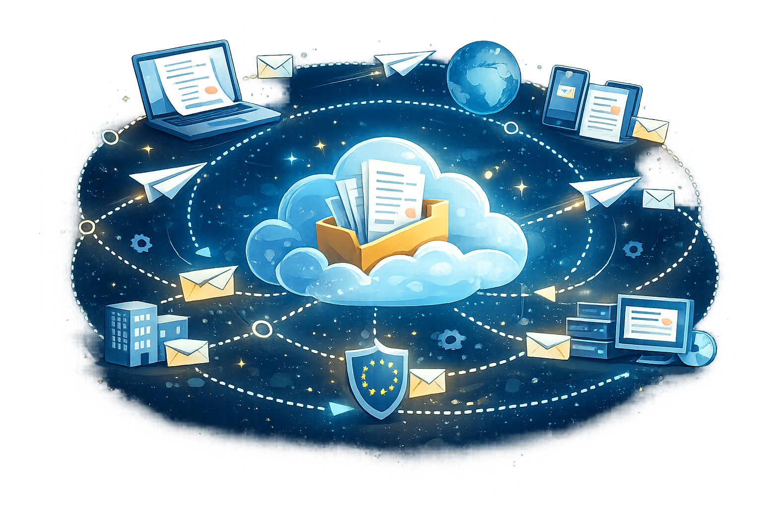 person with locks, masks keys and software